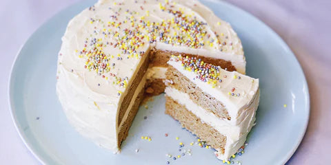 INSTANT POT KETO BIRTHDAY CAKE WITH VANILLA BUTTERCREAM FROSTING