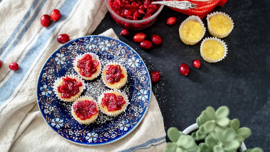 DOMESTIC DIVA’S LOW CARB MINI CRANBERRY ORANGE CHEESECAKE BITES