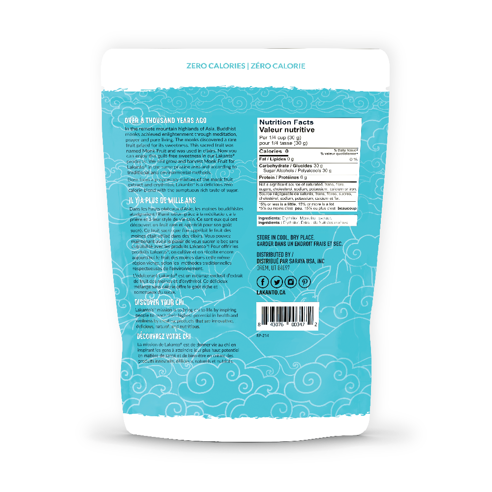 L’édulcorant Monkfruit avec érythritol- substitut du sucre en poudre