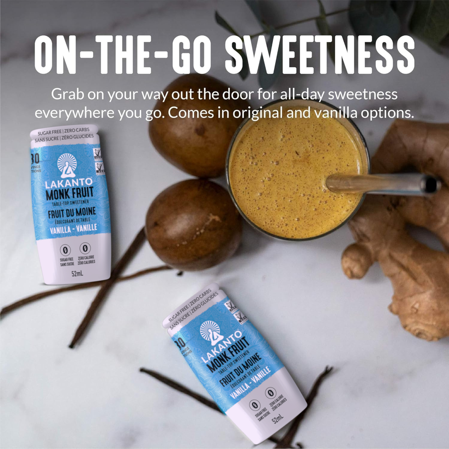 Liquid Monk Fruit Sweetener Extract Drops - Vanilla