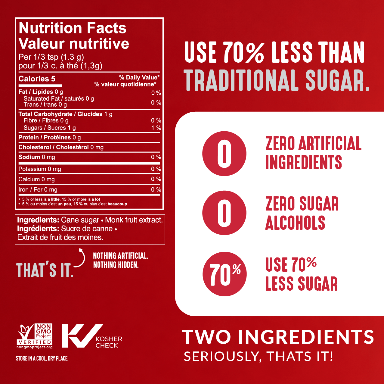 Cane Sugar with Monkfruit (1 lb)