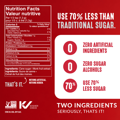Cane Sugar with Monkfruit (1 lb)