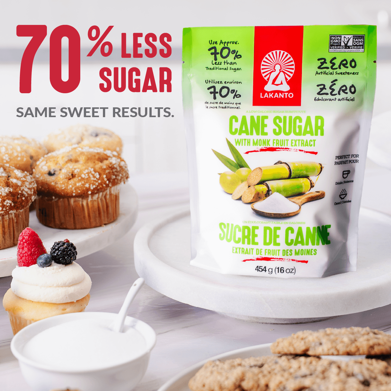 Cane Sugar with Monkfruit (1 lb)