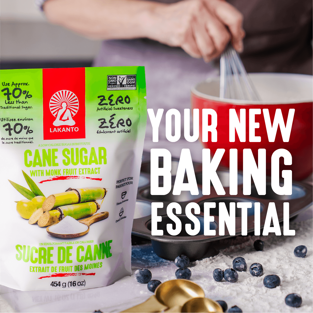 Cane Sugar with Monkfruit (1 lb)