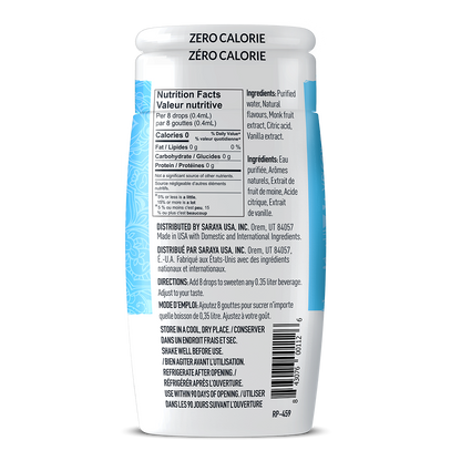 Liquid Monk Fruit Sweetener Extract Drops - Vanilla