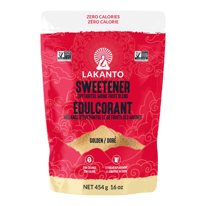 Golden Monk Fruit Sweetener with Erythritol - Raw Cane Sugar Substitute