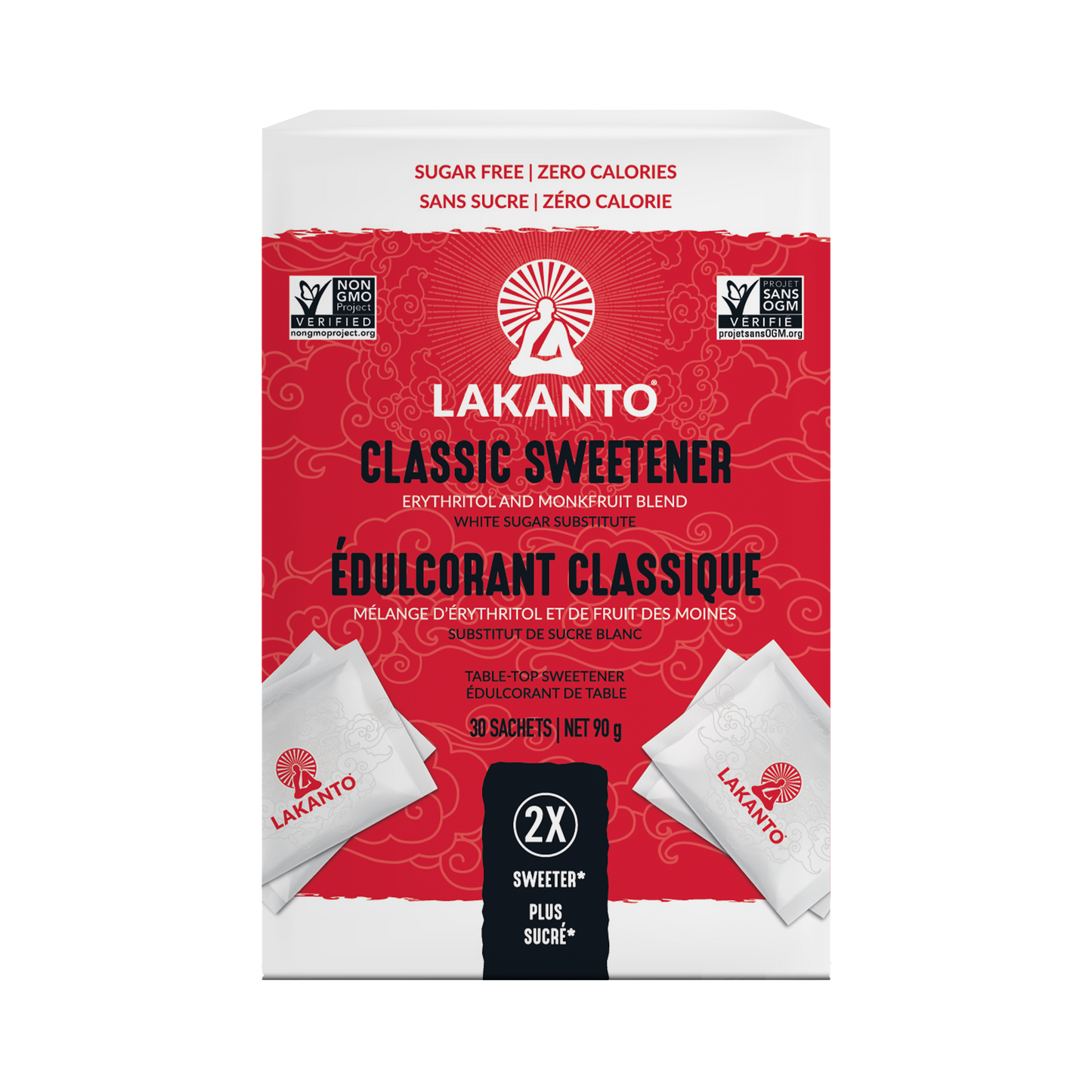 Classic Monkfruit and Erythritol 2:1 Sweetener Packets - White Sugar Replacement