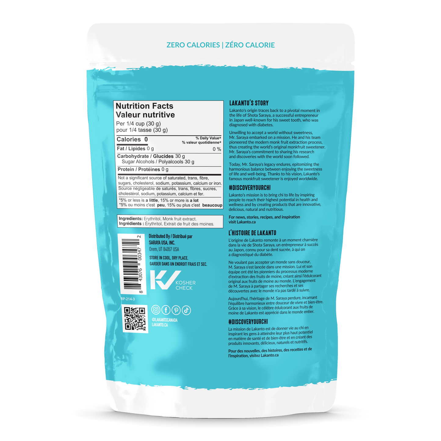 L’édulcorant Monkfruit avec érythritol- substitut du sucre en poudre 