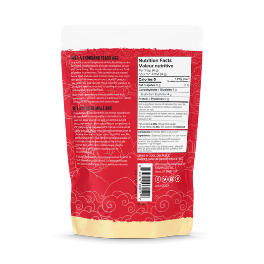 Golden Monk Fruit Sweetener with Erythritol - Raw Cane Sugar Substitute